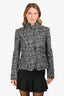 Valentino Vintage Grey/Black Wool Patterned Jacket Size 44