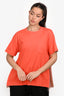 Sacai Orange Pleated Zip Side T-Shirt Size 4