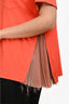 Sacai Orange Pleated Zip Side T-Shirt Size 4