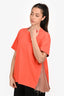 Sacai Orange Pleated Zip Side T-Shirt Size 4