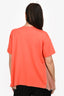 Sacai Orange Pleated Zip Side T-Shirt Size 4