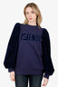 Fendi Purple Logo Print Corduroy Long Sleeve Sweatshirt Size XL