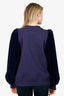 Fendi Purple Logo Print Corduroy Long Sleeve Sweatshirt Size XL