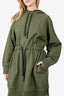 Fendi Green Relief Logo Drawstring Mesh Dress Size XL