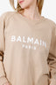 Balmain Beige Logo Crewneck Sweatshirt Size XXL