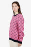 Gucci Pink/Black Wool GG Logo Jacquard Sweater Size M