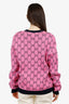 Gucci Pink/Black Wool GG Logo Jacquard Sweater Size M