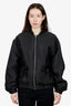 Sandro Black Satin Zip-up Padded Bomber Jacket Size 2
