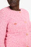 Maje Pink Embellished Knit Cropped Cardigan Size 3