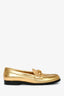 Valentino Gold Leather Chain Link Accents Penny Loafers Size 41