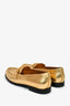 Valentino Gold Leather Chain Link Accents Penny Loafers Size 41