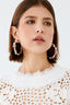Pre-Loved Chanel™ Silver Tone Pink Leather Chain CC Pearl Hoop Earrings