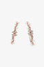 Pre-Loved Chanel™ Silver Tone Pink Leather Chain CC Pearl Hoop Earrings