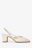 Pre-Loved Chanel™ White/Pink Cap Toe CC Slingback Sandals Size 36
