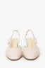 Pre-Loved Chanel™ White/Pink Cap Toe CC Slingback Sandals Size 36