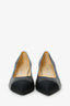 Pre-Loved Chanel™Black Lambskin Pointed Toe CC Gabrielle Ballerina Flats Size 36