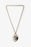 Pre-Loved Chanel™ 22C Gold tone Pearl Puff Heart Locket Necklace