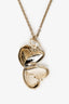Pre-Loved Chanel™ 22C Gold tone Pearl Puff Heart Locket Necklace