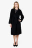 Max Mara Black Camel Wool Belted Coat Size 2