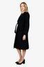 Max Mara Black Camel Wool Belted Coat Size 2