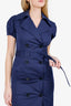 Ralph Lauren Navy Stretch Cotton Shirt Belted Dress Size 2
