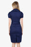 Ralph Lauren Navy Stretch Cotton Shirt Belted Dress Size 2