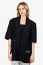 We11done Black Buckle Short Sleeve Blazer Jacket Size M
