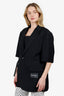 We11done Black Buckle Short Sleeve Blazer Jacket Size M