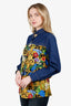 Versace Jeans Couture Blue/Multicolour Denim/Cotton Baroque Printed Shirt Size 6