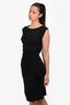 Diane Von Furstenberg Black Sleeveless Knee Length Wrap Dress Size 6