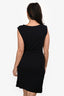 Diane Von Furstenberg Black Sleeveless Knee Length Wrap Dress Size 6
