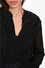 3.1 Phillip Lim Black/Navy Sheer Silk Detail Blouse Size 6