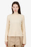 The Row Cream Cable Knit Merino Wool/Cashmere Sweater Size S