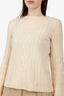 The Row Cream Cable Knit Merino Wool/Cashmere Sweater Size S