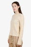 The Row Cream Cable Knit Merino Wool/Cashmere Sweater Size S