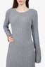 Reformation Grey Cashmere Evan Knit Long-Sleeve Dress Size X-Large