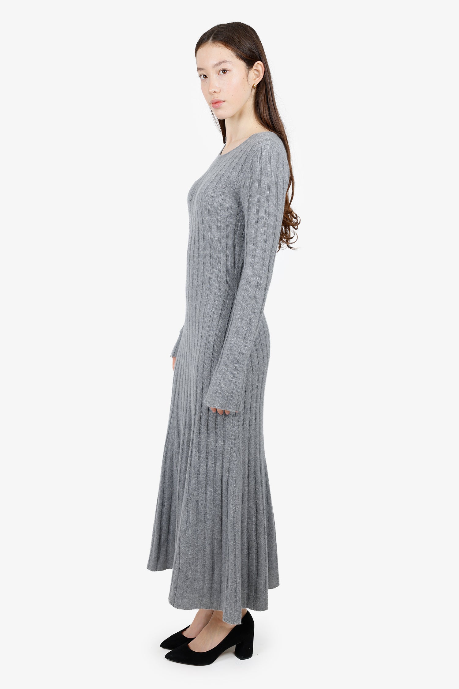 Reformation Grey Cashmere Evan Knit Long-Sleeve Dress Size X-Large – Mine &  Yours
