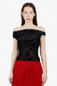 Reformation Black Velvet Off The Shoulder Top Size XS