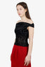 Reformation Black Velvet Off The Shoulder Top Size XS