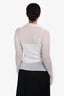 Issey Miyake Fête White Pleated Button Down Top Size 2