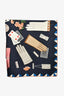 Hermès Navy/Multicoloured Silk 'L'Heure Des Gants' Scarf 90
