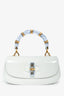 Gucci Runway 2025 White Patent 'Bamboo Diva 1947' Medium Handbag