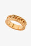 Versace Gold Toned Medusa Chain Band Ring Size 17