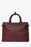 Burberry Burgundy Leather Banner Shoulder Bag