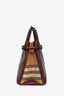 Burberry Burgundy Leather Banner Shoulder Bag