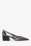 Prada Grey Satin Cut Out 55mm Pumps Size 38