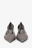 Prada Grey Satin Cut Out 55mm Pumps Size 38