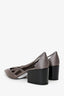 Prada Grey Satin Cut Out 55mm Pumps Size 38