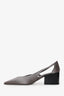 Prada Grey Satin Cut Out 55mm Pumps Size 38