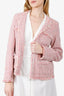 Weekend Max Mara Pink Cotton Blend Tweed Blazer Size 10